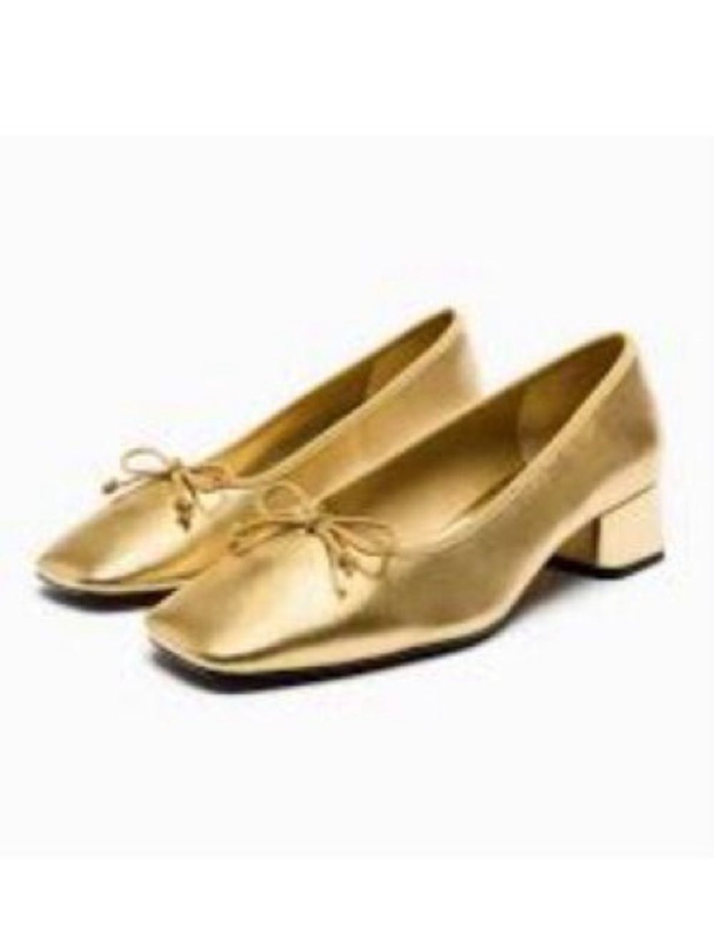 Zara Gold Ballet Heels